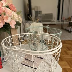 Set of 2 Wire Storage Baskets – Decorative & Functional – $10 – Brookline Pickup