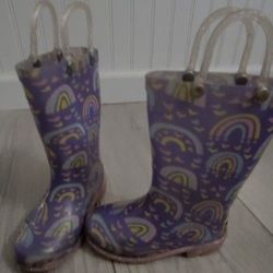 Rainbow Toddler Light Up Rain Boots