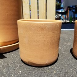 6 inch Cylinder, Smooth Terracotta Pot