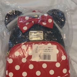 New Disney Parks Minnie Mouse Sequined Loungefly