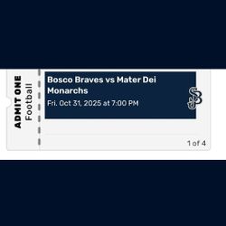 St John Bosco vs Mater Dei, 10/31 7pm - One Adult Ticket One Child Ticket
