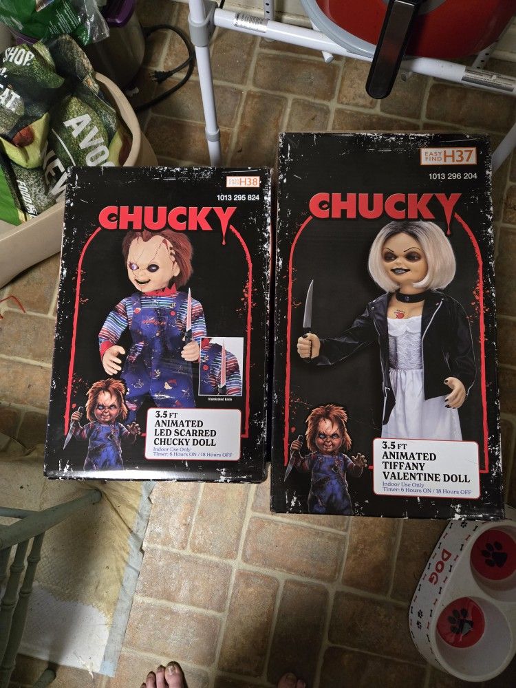 New Animated Chucky And Tiffany Halloween Decoration