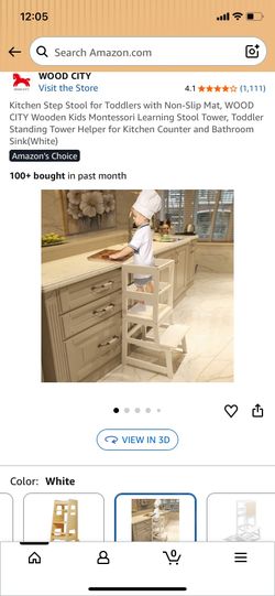 Kids kitchen standing tower new natural wood color $40