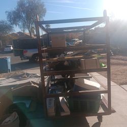 Industrial Storage Shelf Unit On Wheels
