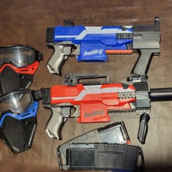 2 Foam Dart Guns With Masks