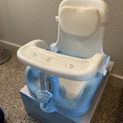 BabyBond Baby Bath Seat with Sitting & Lying 2 Modes, 3-Speed Adjustment, Powerful Suction Cups, Infant Bathtub Chair with Washable Pillow, Folding an