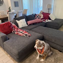 Sectional and ottoman