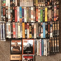 217 Total  - 140 VHS TAPES + 77 DVD'S COLLECTION Take all 1 Price.  See Our Other Great Vintage Art Antiques furniture Jewelry Sports Toys  Collectibl