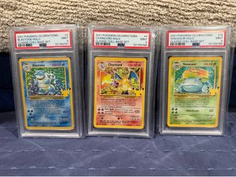 Pokemon Celebrations Big 3 Charizard Blastoise Venusaur PSA 9