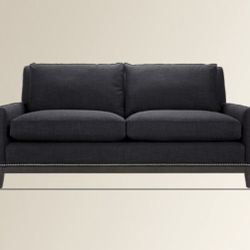 Arhaus  Dante Slate Gray Apartment Sofa &  Meyer 30” Ottoman