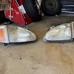 Front OEM Headlights & Signal Lamps For Honda Del Sol