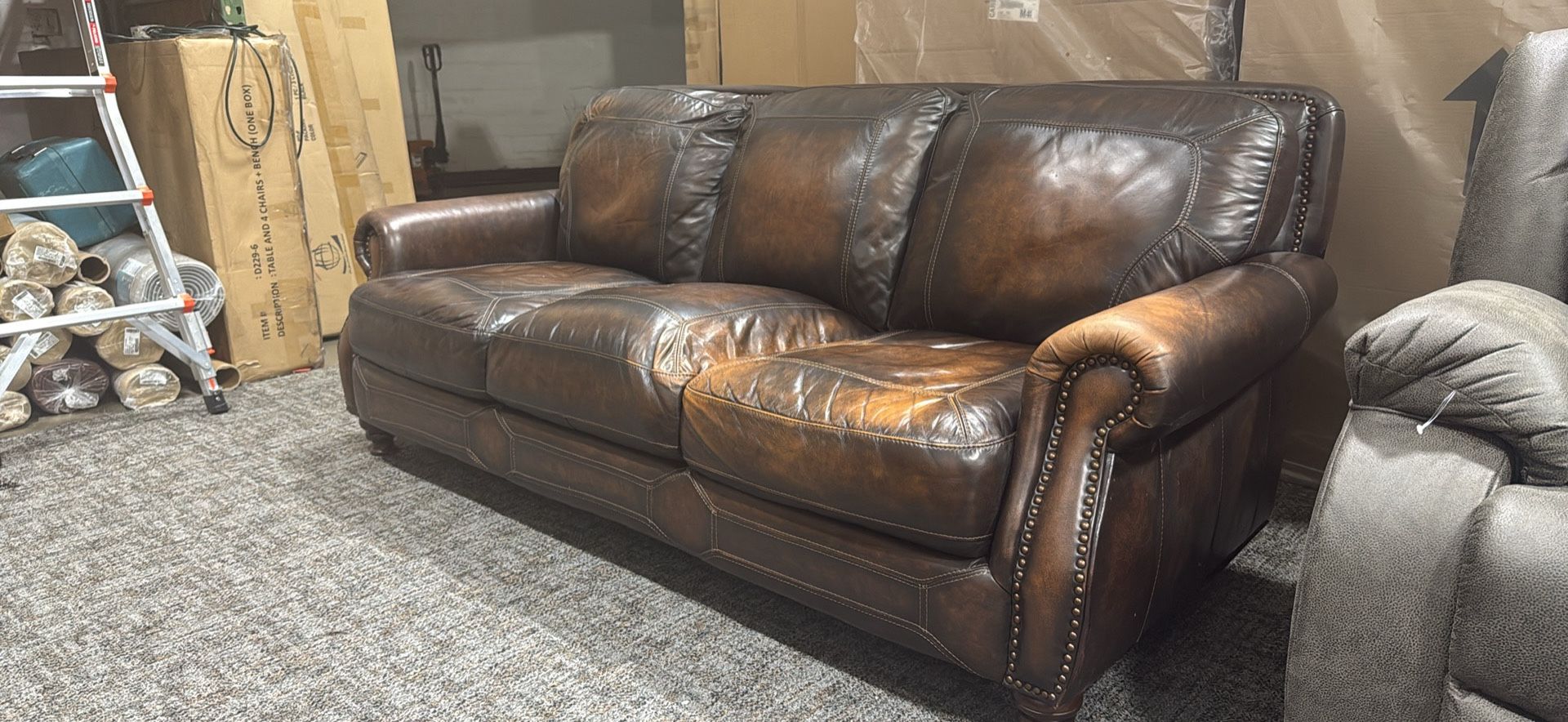 Genuine Leather Sofa – Used, in Good