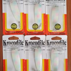 Luhr-Jensen Krocodile Spoon With Treble Hook  3/4 oz - Glomop Mother Of Pearl - Fishing Lures - 6 Packs