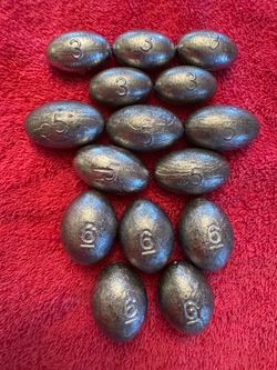 3, 5 & 6 oz Fishing Sinkers