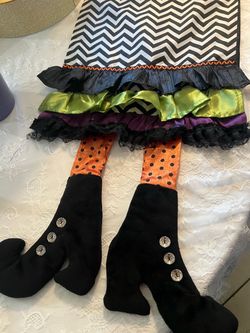 Halloween Witch Legs Decorative Table Runner