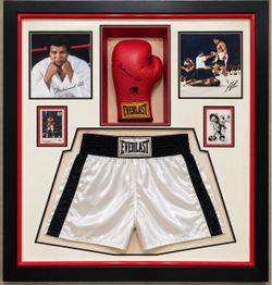 Autographed Boxing Memorabilia Shadow Box – Everlast Glove & Trunks with COA