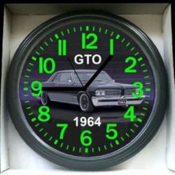 1964 GTO Glow In The Dark Wall Clock New!