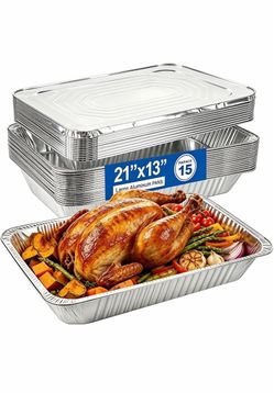 Large Aluminum Pans 21x13 – 15 Pack