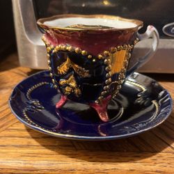 Vintage Old German Teacup And Saucer