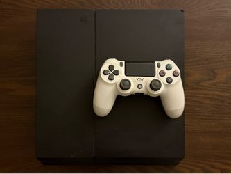 Sony PlayStation 4 (PS4) 500GB Console - Matte Black - w/ White DualShock 4
