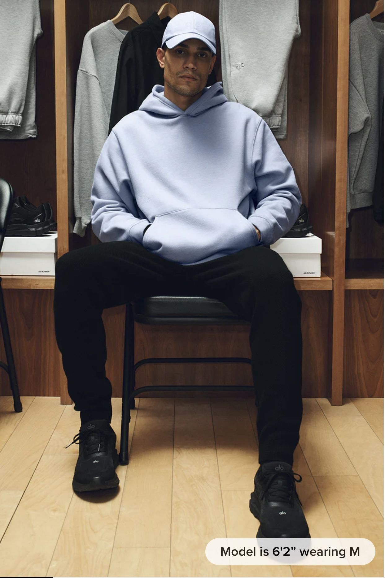 Brand New Men’s Alo Yoga Renown Heavy Weight Hoodie Size Medium Frost Blue Limi