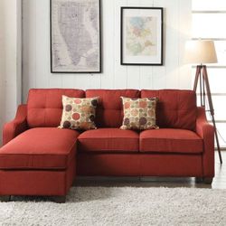 Brand New Red Linen Sectional Sofa