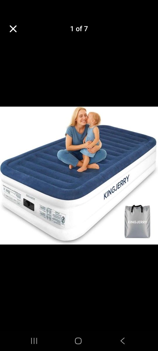 Twin XL Air Mattress with Built-in Pump, 18" Raised Comfort, Upgraded 80" Length, Dual-Layer