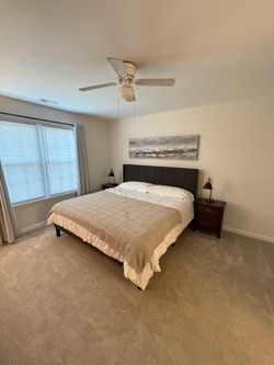 King Size Upholstered Platform Bed Frame