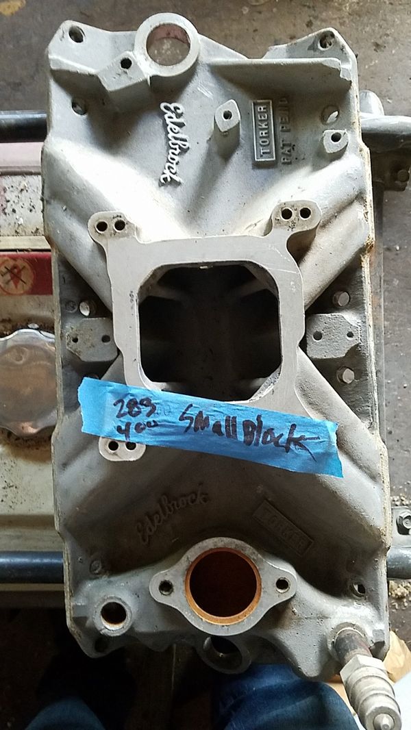 Used Edelbrock torker intake manifold for either a 283 to 400 engine