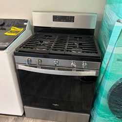 Whirlpool stainless steel gas stove with warranty used