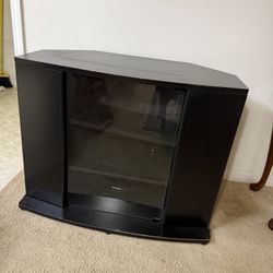 TV Stand with shelving and glass door 