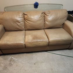 Leather Beige Sofa