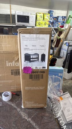 5-in-1 Baby Playard with Bassinet, Diaper Changer & Bedside Sleeper, Portable Foldable Play Yard for Newborn, Unisex,Grey