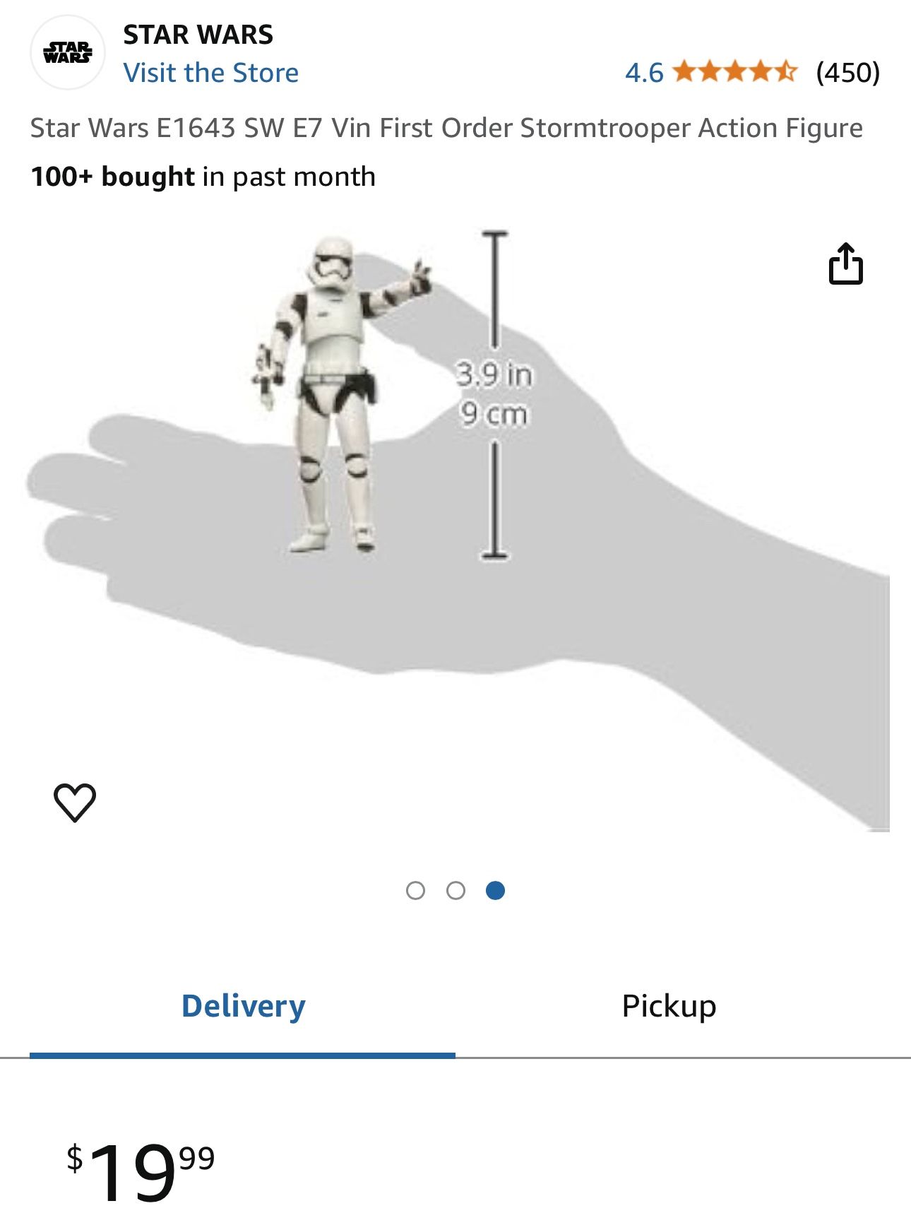 Star Wars E1643 SW E7 Vin First Order Stormtrooper Action Figure
