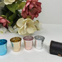 VTG Western Germany Metal Nesting Shot Cups – Set of 4