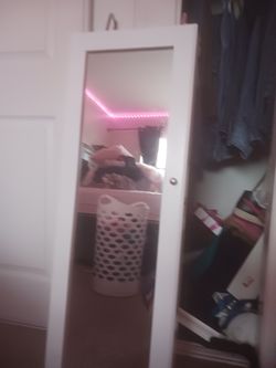 Mirror Jewelry Long Box Hangs From Your Door