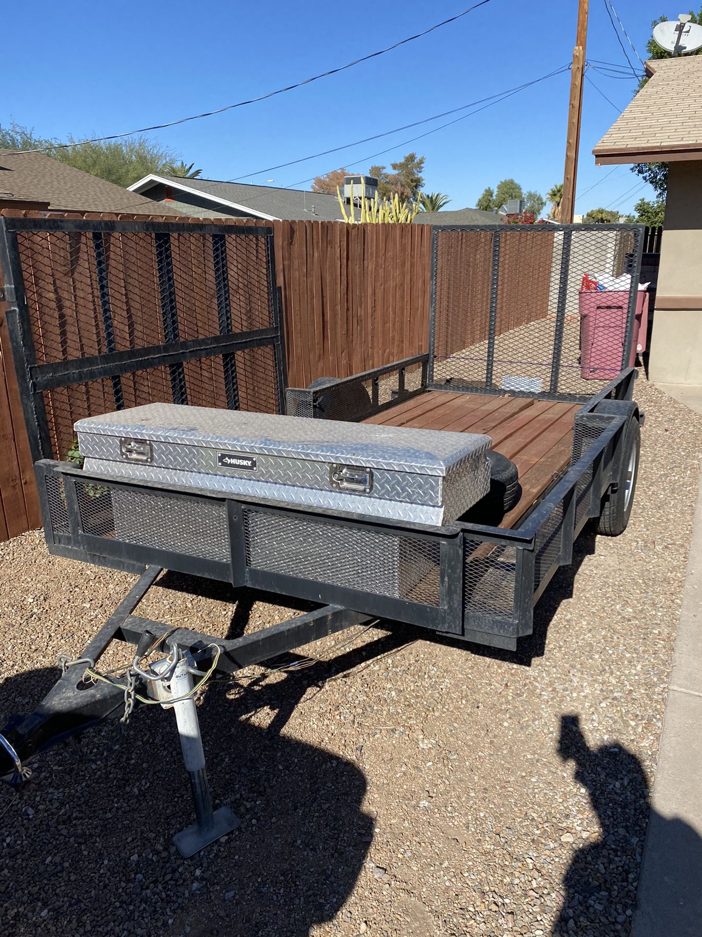 12 Foot Flat Bed Trailer w/ Double Ramps