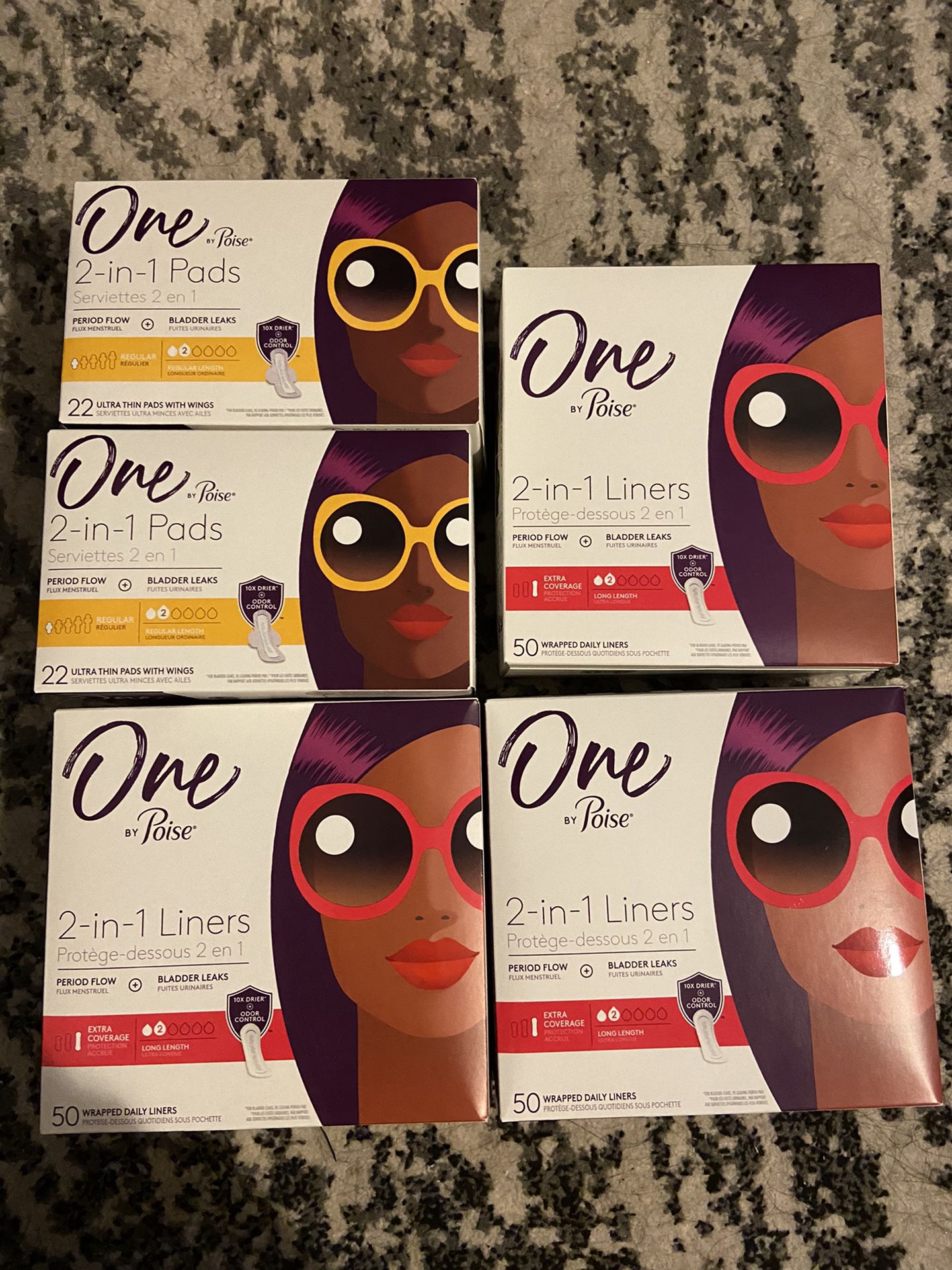 One By Poise Liners And Pads Bundle - BRAND NEW