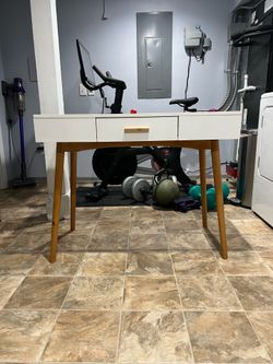West Elm White Mid Century Desk