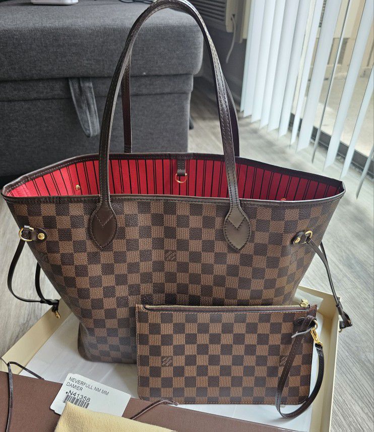 Louis Vuitton Neverfull NM Damier Ebene (MM size) with LV Key