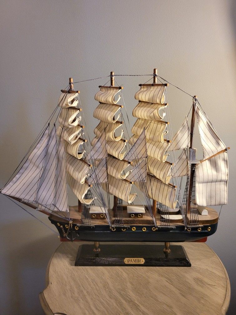 Vintage "Pamir" Wooden Model Ship