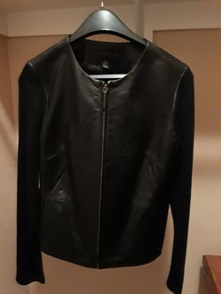 Jaclyn Smith Classic Leather Polyester Zip-Up Jacket  Women's Size Medium  Brand New $20.00