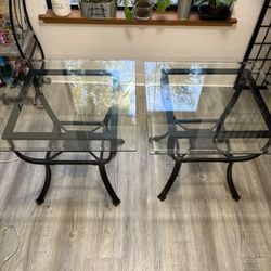 Two Matching glass End Tables