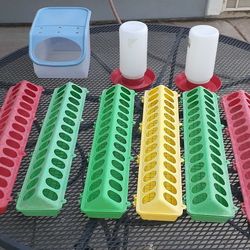 Chicken Feeder Trays, Waterers And Dust Bath Container