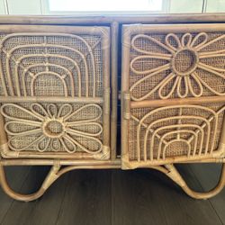 Floral Rattan Kids Dresser