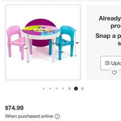 3pc Kids' 2 in 1 Round Activity Table with Chairs - Humble Crew