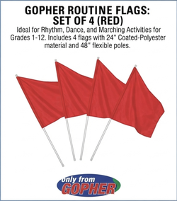 Gopher Routine Flags - Red (Set of 4) #88-073 | Premium Quality Indoor/Outdoor