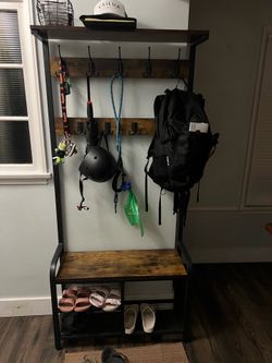 Hall tree with shoe rack