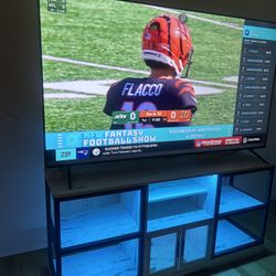 68” INSIGNIA FLAT SCREEN TV  & LIGHT UP TV STAND