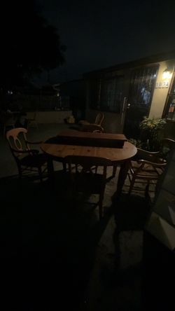 Dining table and IKEA book shelf